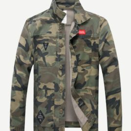 Men Camouflage Denim Jacket